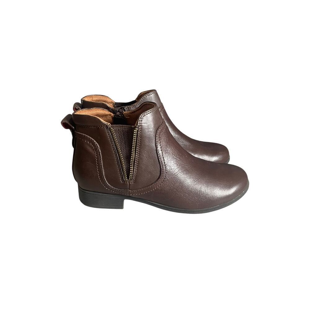 Cobb Hill Women’s 7.5 Crosbie Gore Brown Leather Ankle Boots - Picture 4 of 9